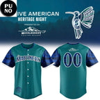 Seattle Mariners x Native American Heritage Night 2026 Personalized Baseball Jersey