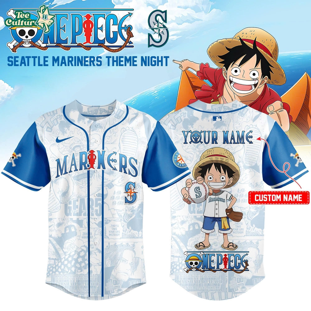 Seattle Mariners x One Piece Night 2026 Limited Edition White Baseball Jersey