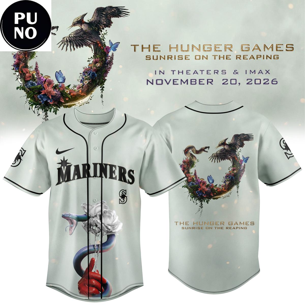 Seattle Mariners x The Hunger Games Sunrise on the Reaping 2026 Baseball Jersey
