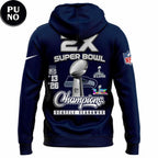 Seattle Seahawks 2026 2 Times Super Bowl Champions NFL Hoodie T-Shirt