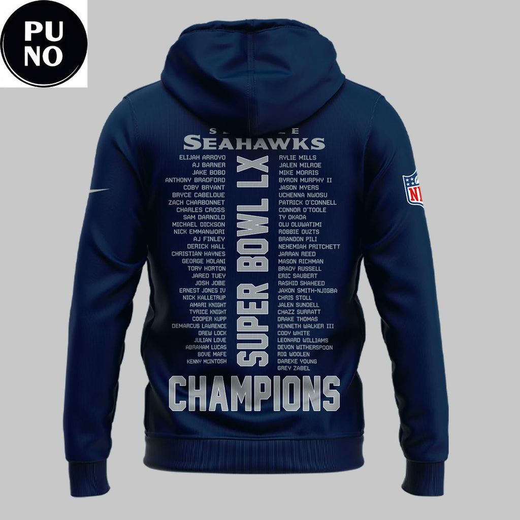 Seattle Seahawks 2026 Super Bowl LX Champions The Whole Squad Hoodie T-Shirt