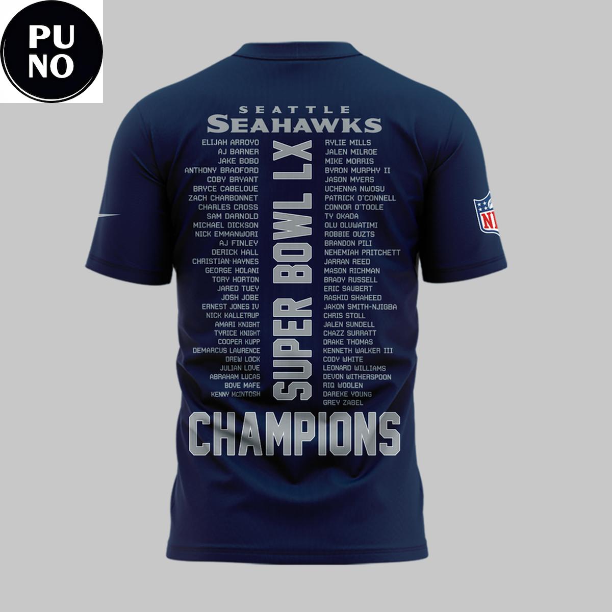 Seattle Seahawks 2026 Super Bowl LX Champions The Whole Squad Hoodie T-Shirt