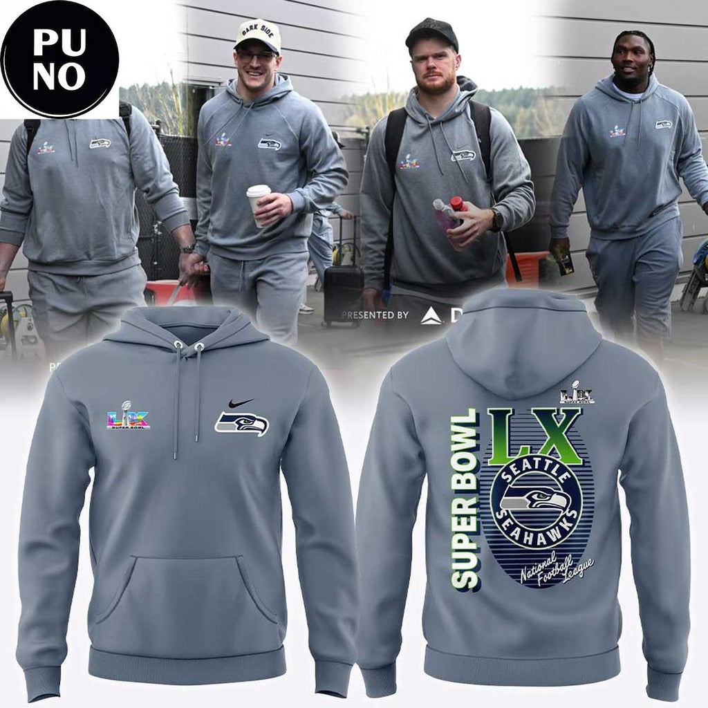 Seattle Seahawks 2026 Super Bowl Week Gray Hoodie T-Shirt