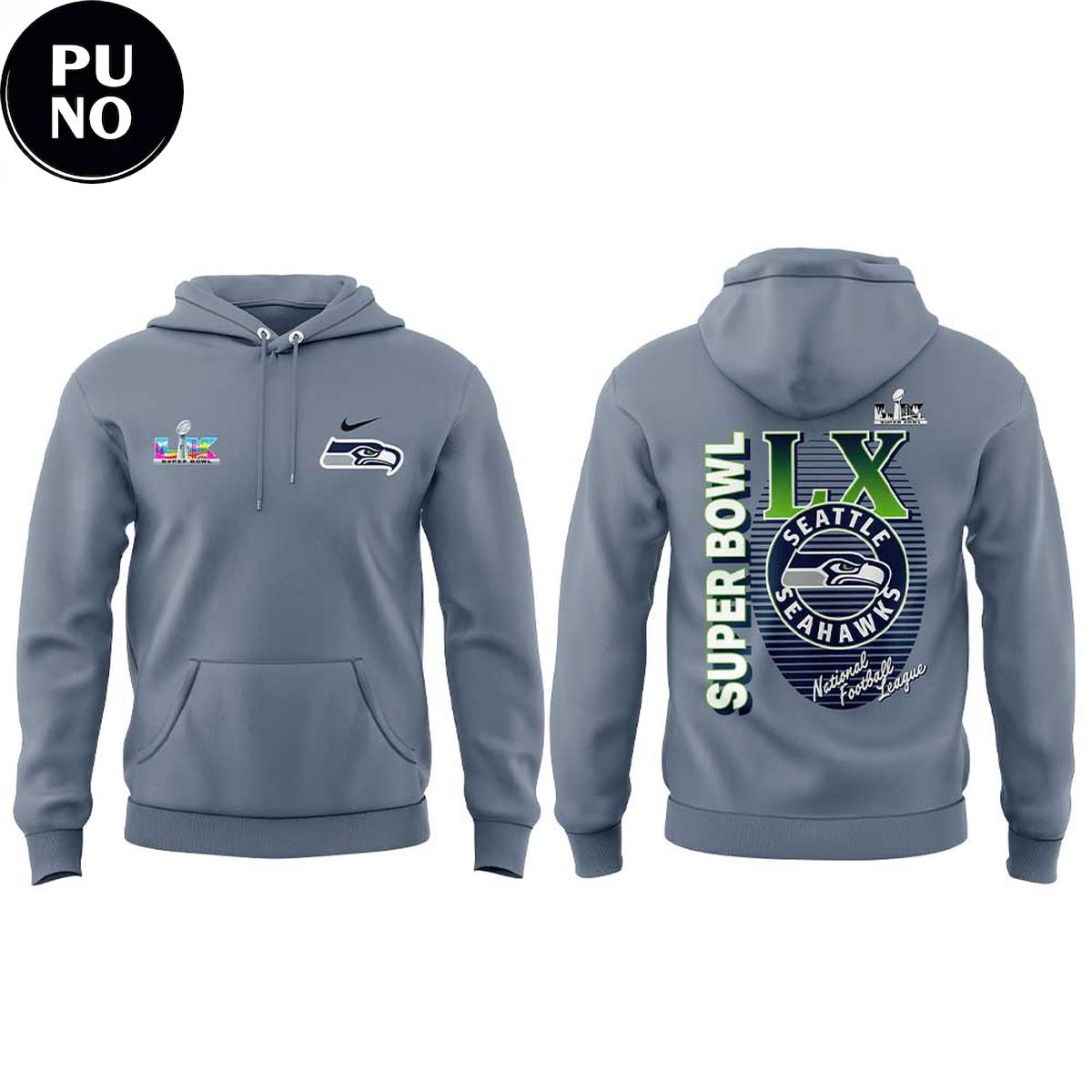 Seattle Seahawks 2026 Super Bowl Week Gray Hoodie T-Shirt