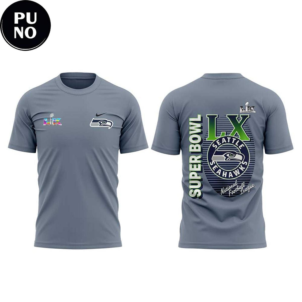Seattle Seahawks 2026 Super Bowl Week Gray Hoodie T-Shirt