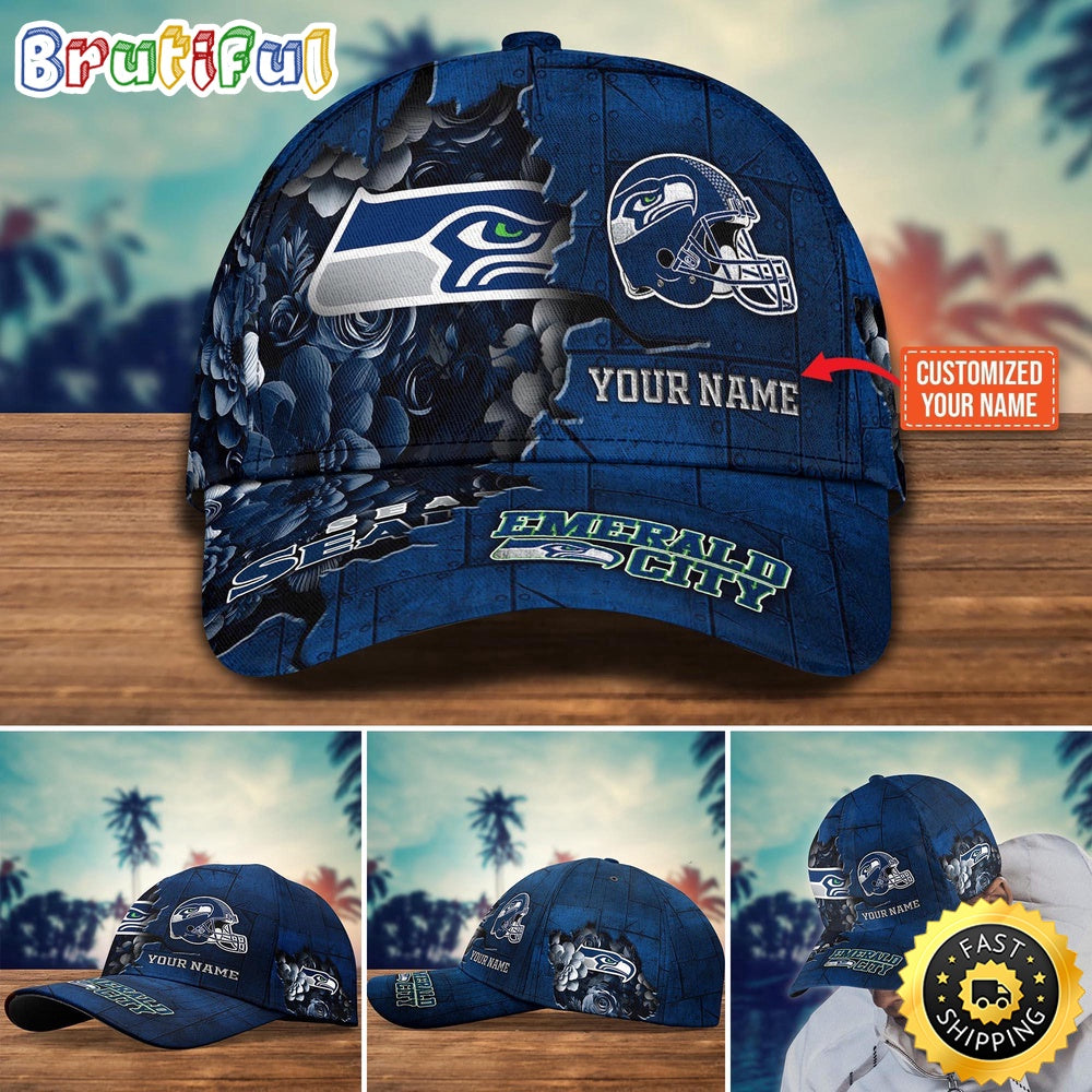 Seattle Seahawks Baseball Cap Flower Custom Trending Cap