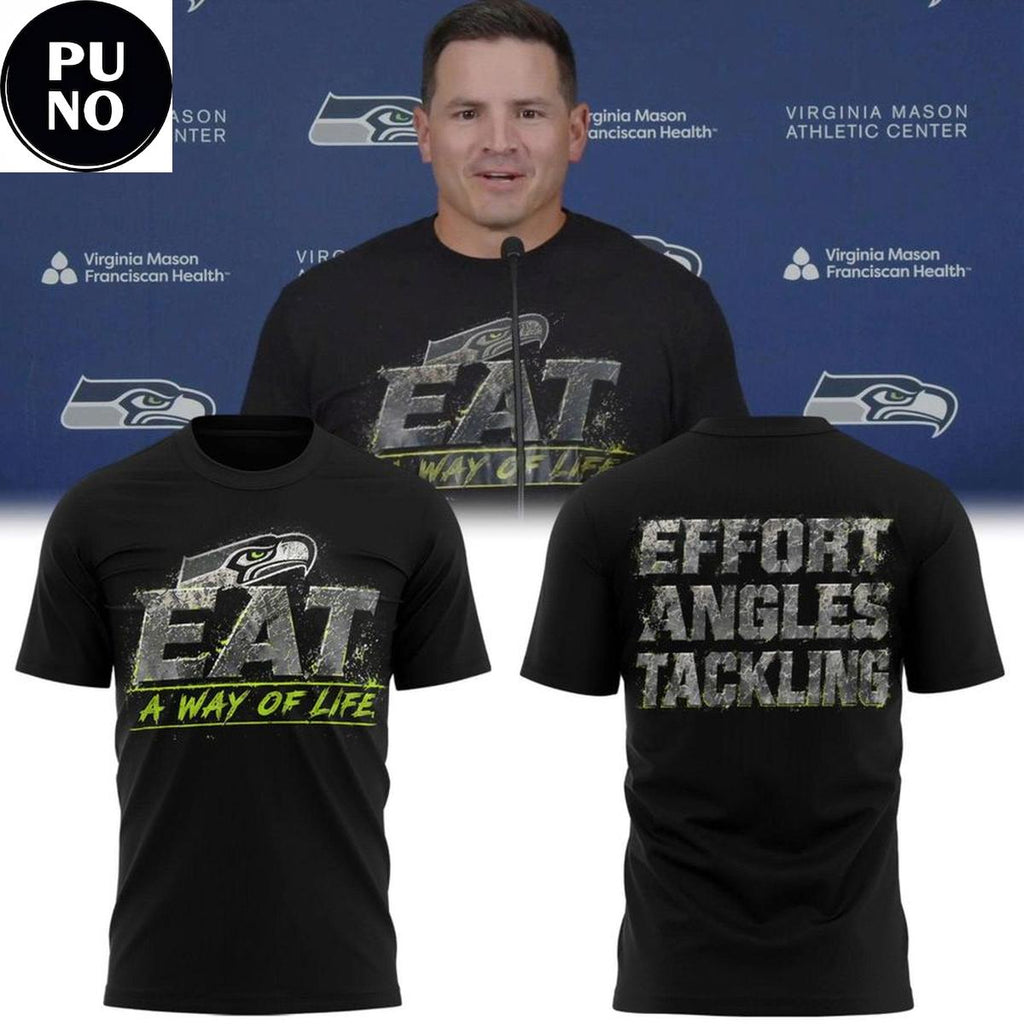 Seattle Seahawks Coach Mike Macdonald 2026 Effort Angles Tackling Hoodie T-Shirt