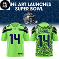 Seattle Seahawks Fine Art Launches Super Bowl LX Personalized Football Jersey