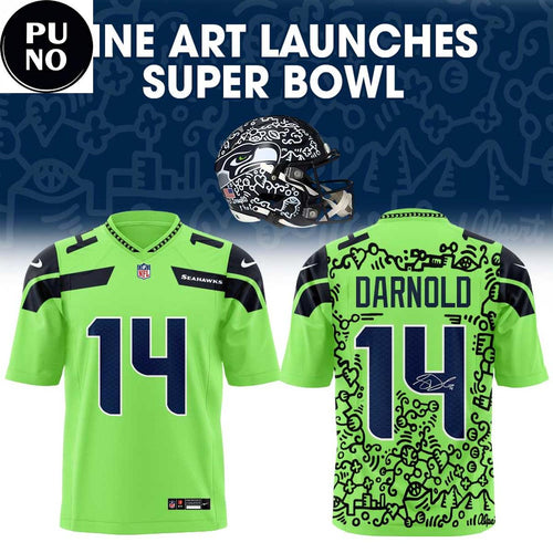 Seattle Seahawks Fine Art Launches Super Bowl LX Personalized Football Jersey