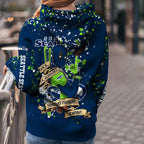 Custom NFL Seattle Seahawks Hoodie Leggings Rock Paper Scissors Throat Punch I Win Hoodie