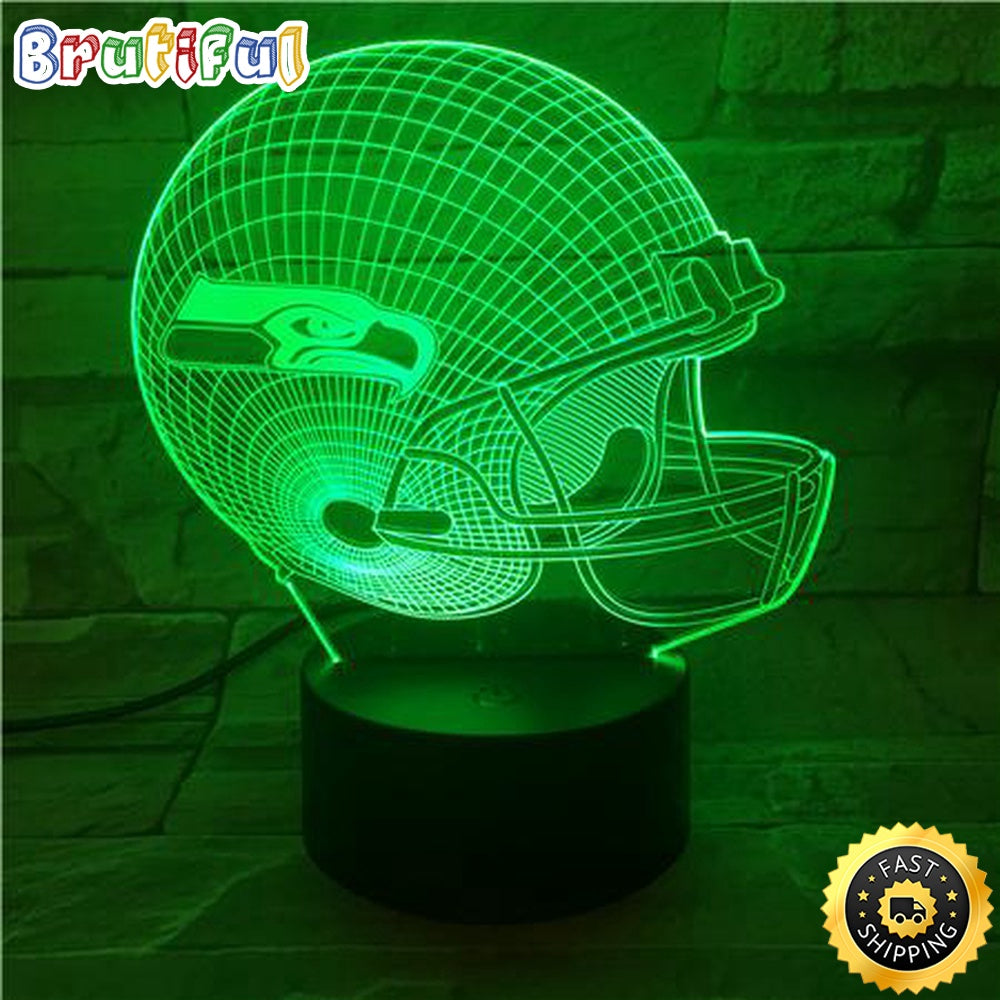 Seattle Seahawks Night Light 3D Illusion LED Lamp For Football Fans