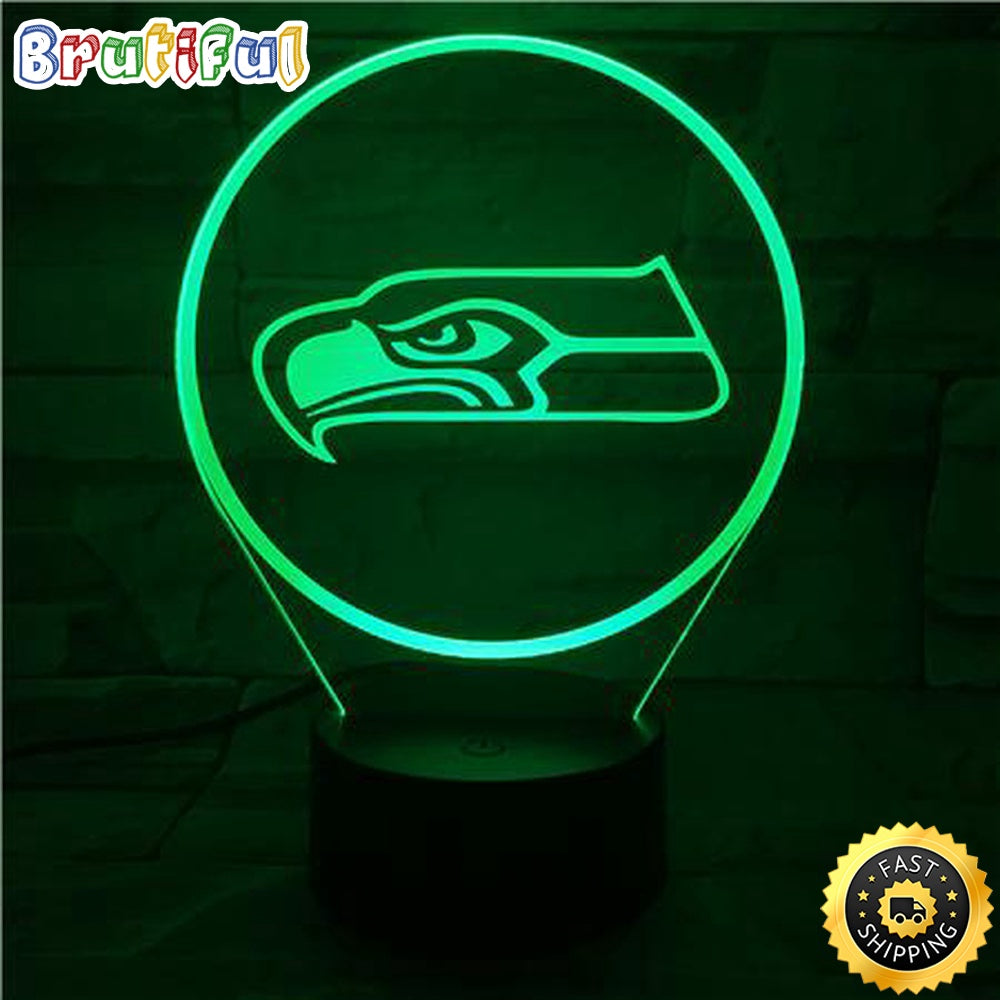 Seattle Seahawks Night Light Football 3D Illusion LED Lamp