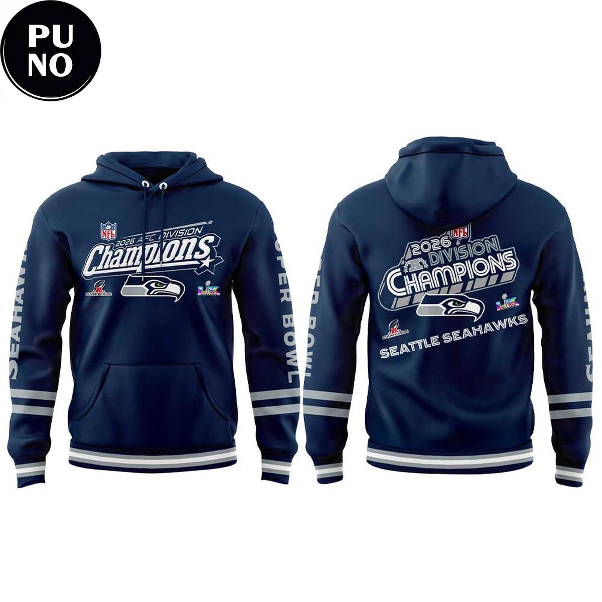 Seattle Seahawks Super Bowl 2026 AFC Division Champions Hoodie T-Shirt