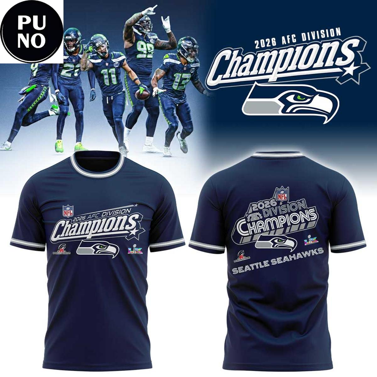 Seattle Seahawks Super Bowl 2026 AFC Division Champions Hoodie T-Shirt