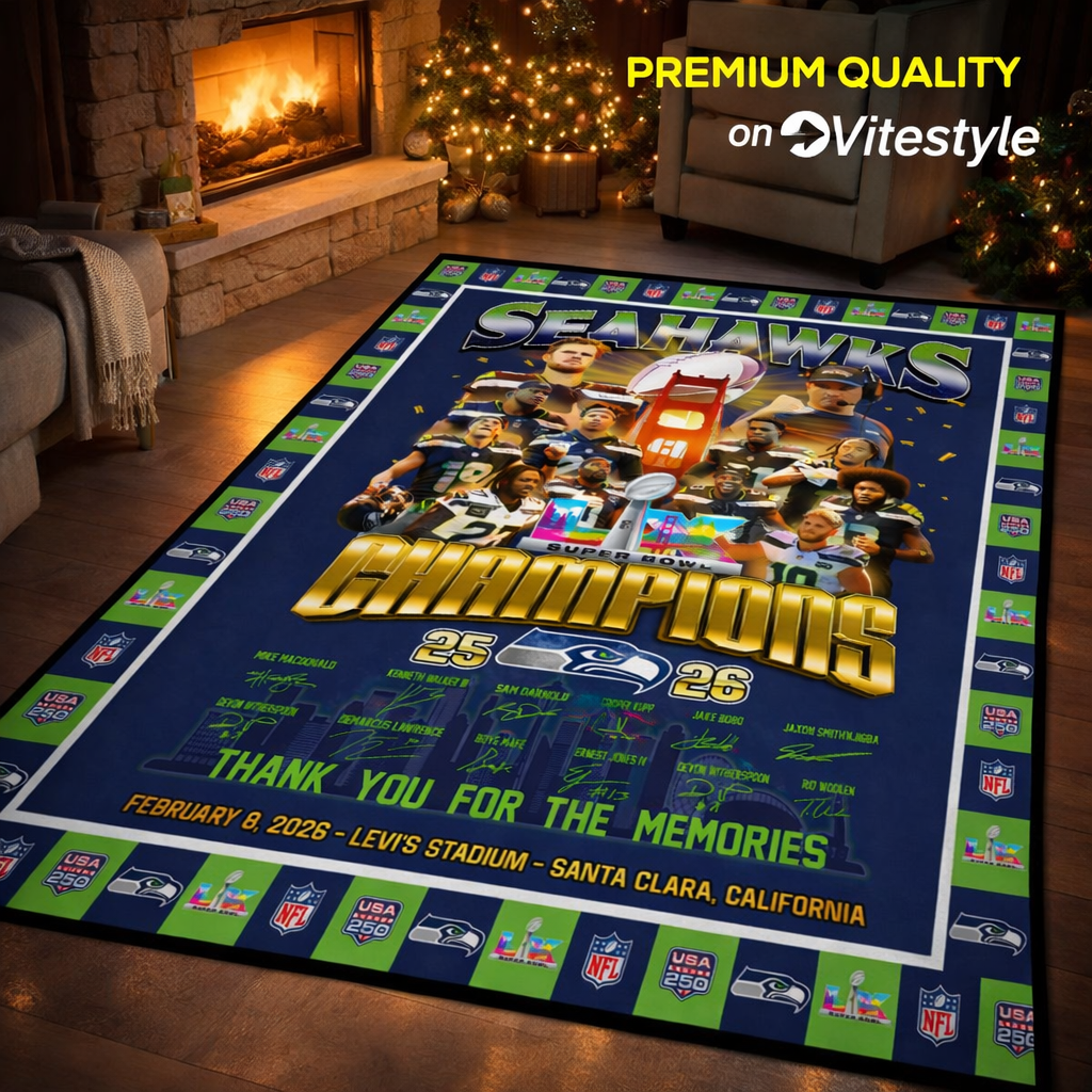 Seattle Seahawks Super Bowl 2026 Rug Carpet