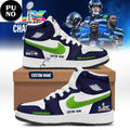 Seattle Seahawks Super Bowl LX Champions 2026 Custom Name Air Jordan 1 Sneakers