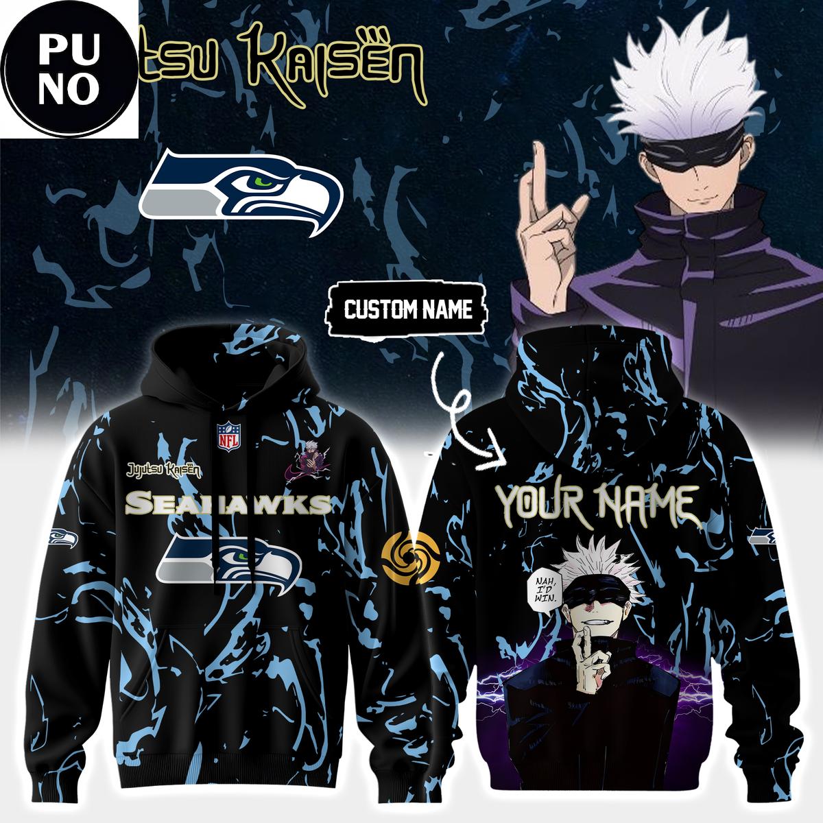 Seattle Seahawks x Jujutsu Kaisen 2026 Personalized Hoodie