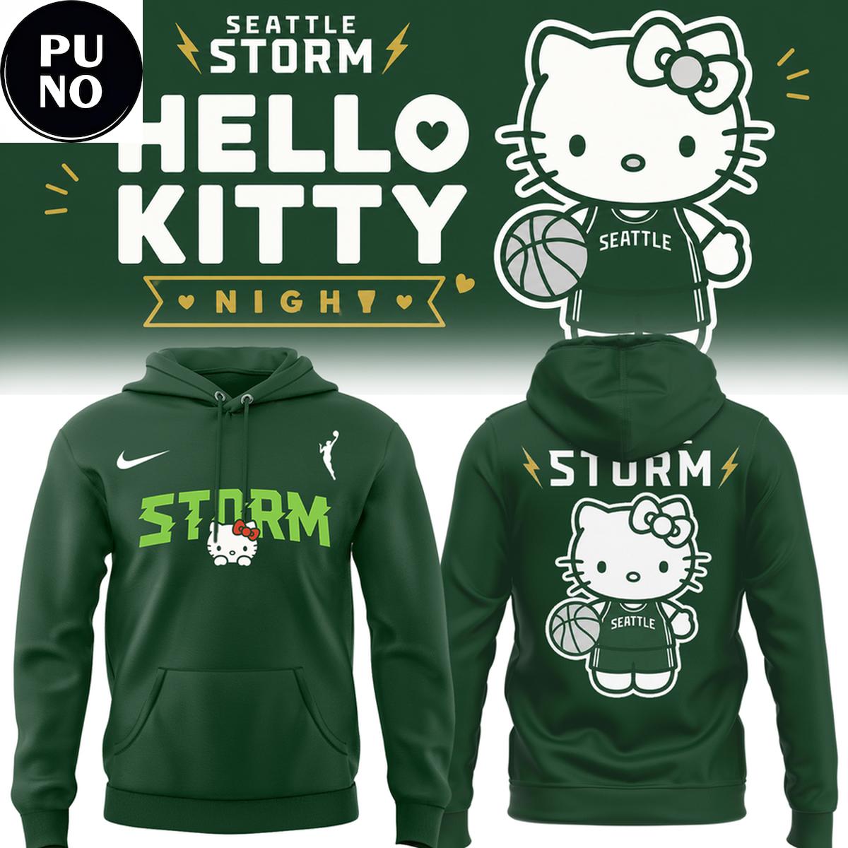 Seattle Storm 2026 Hello Kitty Night Hoodie T-Shirt