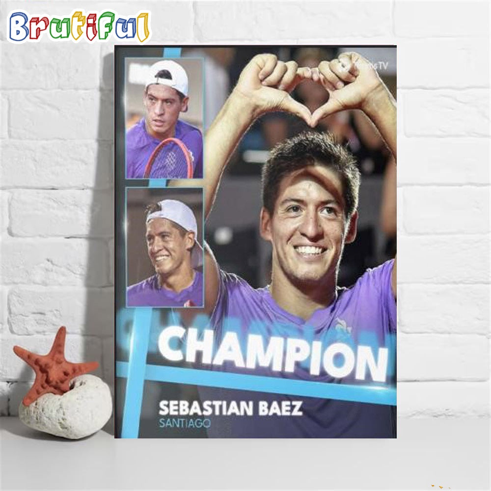 Sebastian Baez 2024 Champion Of Atp 250 Chile Open Poster Canvas