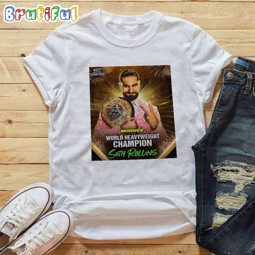 Seth Rollins And New World Heavyweight Champion At WWE Night Of Champions T-Shirt