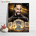 Seth Rollins Become The WWE World Heavyweight Champion At WWE Night Of Champions Wall Art Poster Canvas