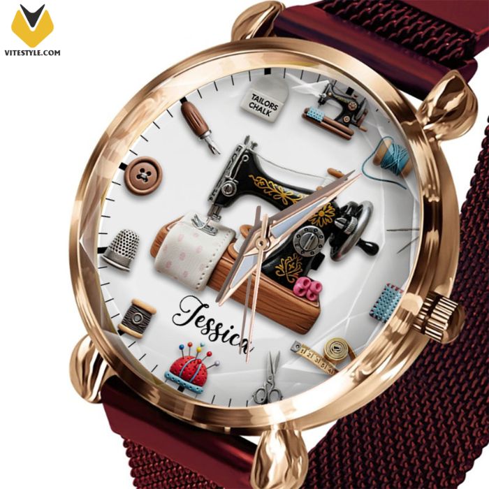 Sewing Time Custom Name Watch
