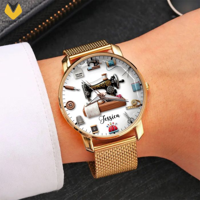 Sewing Time Custom Name Watch