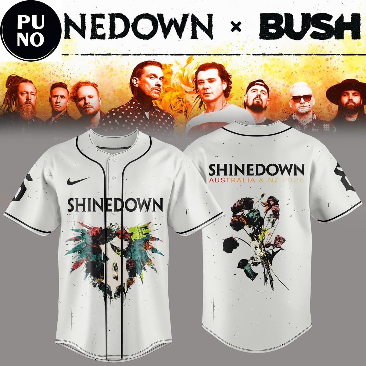 Shinedown Australia & NZ Tour 2026 Baseball Jersey