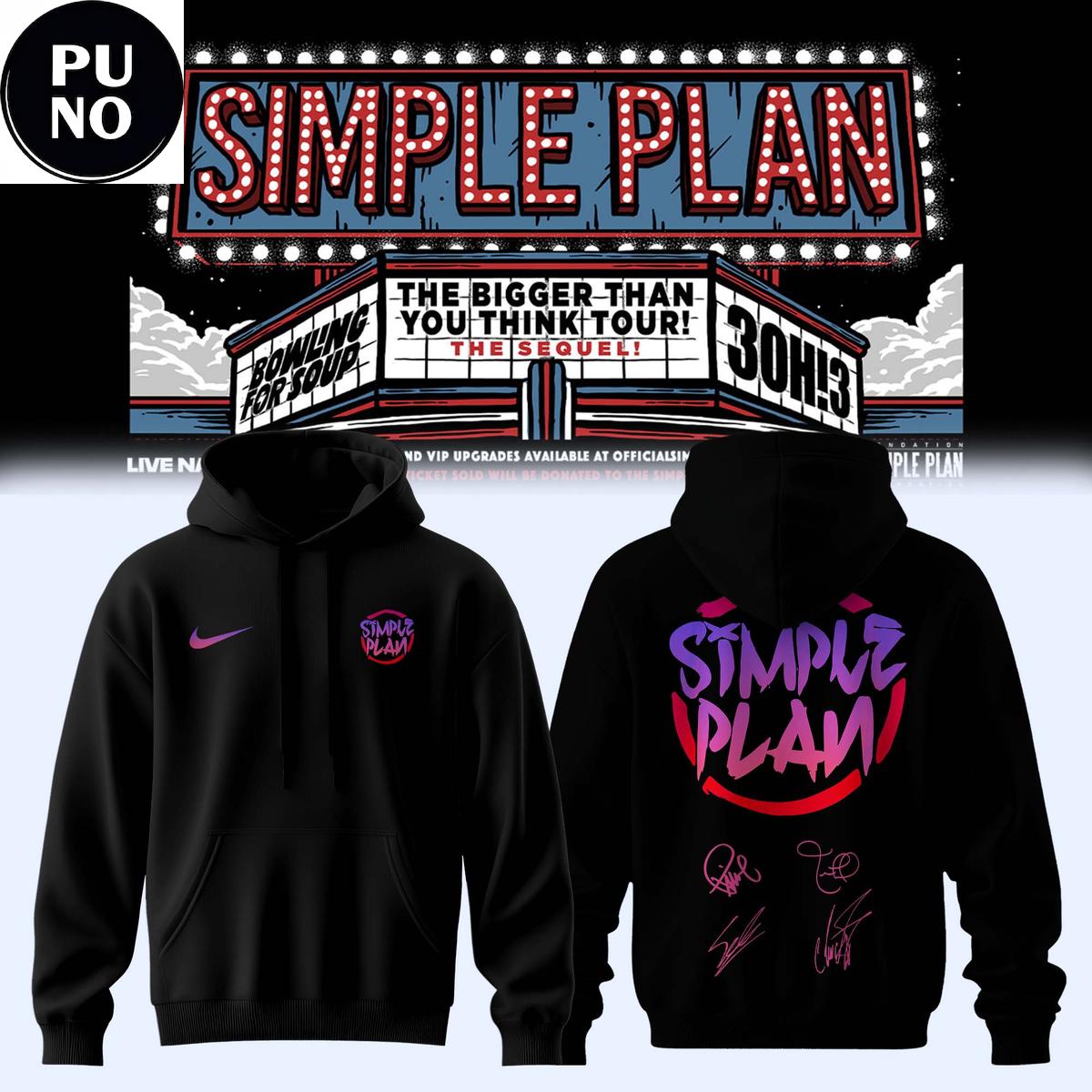 Simple Plan The Bigger Than You Think Tour 2026 Hoodie T-Shirt
