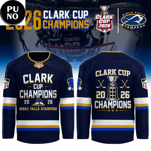 Sioux Falls Stampede 2026 Clark Cup Champions Hockey Jersey