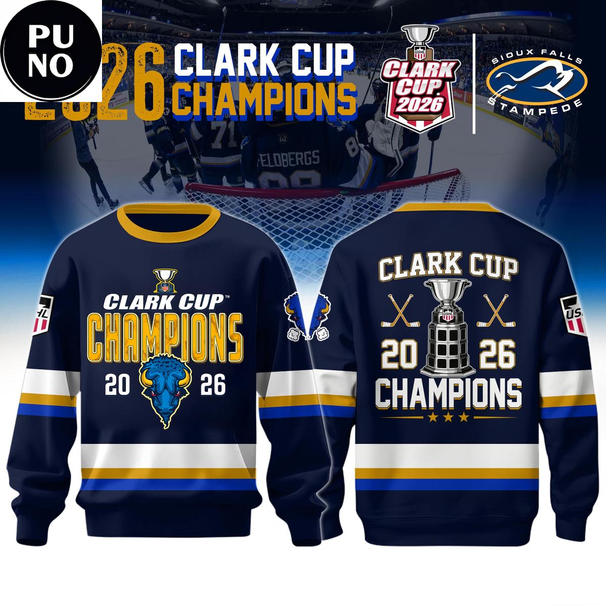 Sioux Falls Stampede 2026 Clark Cup Champions Hoodie T-Shirt