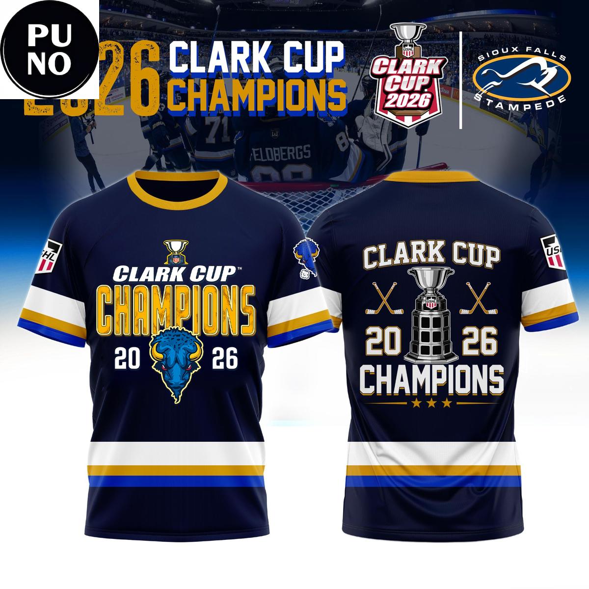 Sioux Falls Stampede 2026 Clark Cup Champions Hoodie T-Shirt