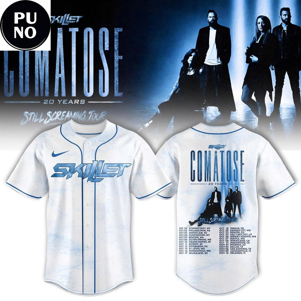 Skillet Comatose 20 Years Still Screaming Tour 2026 Baseball Jersey