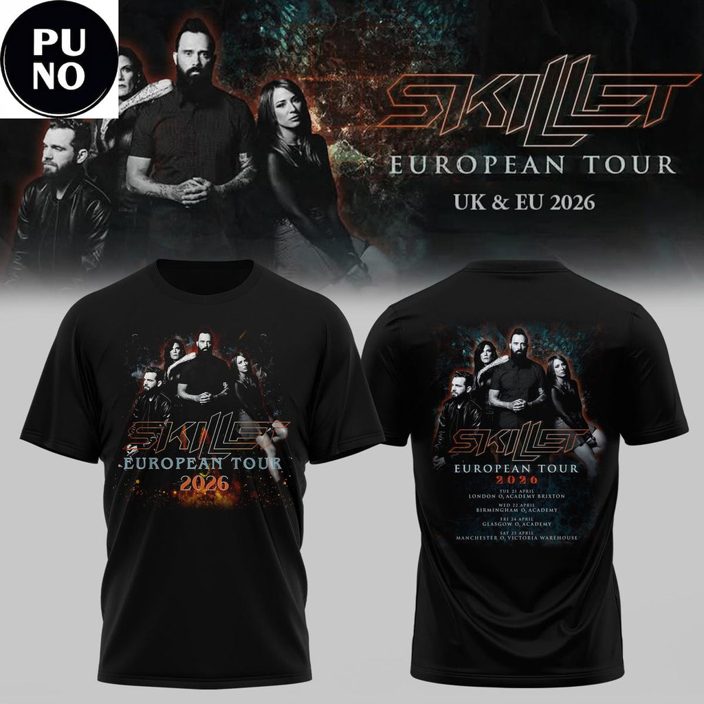 Skillet EU & UK Tour 2026 Schedule Hoodie T-Shirt