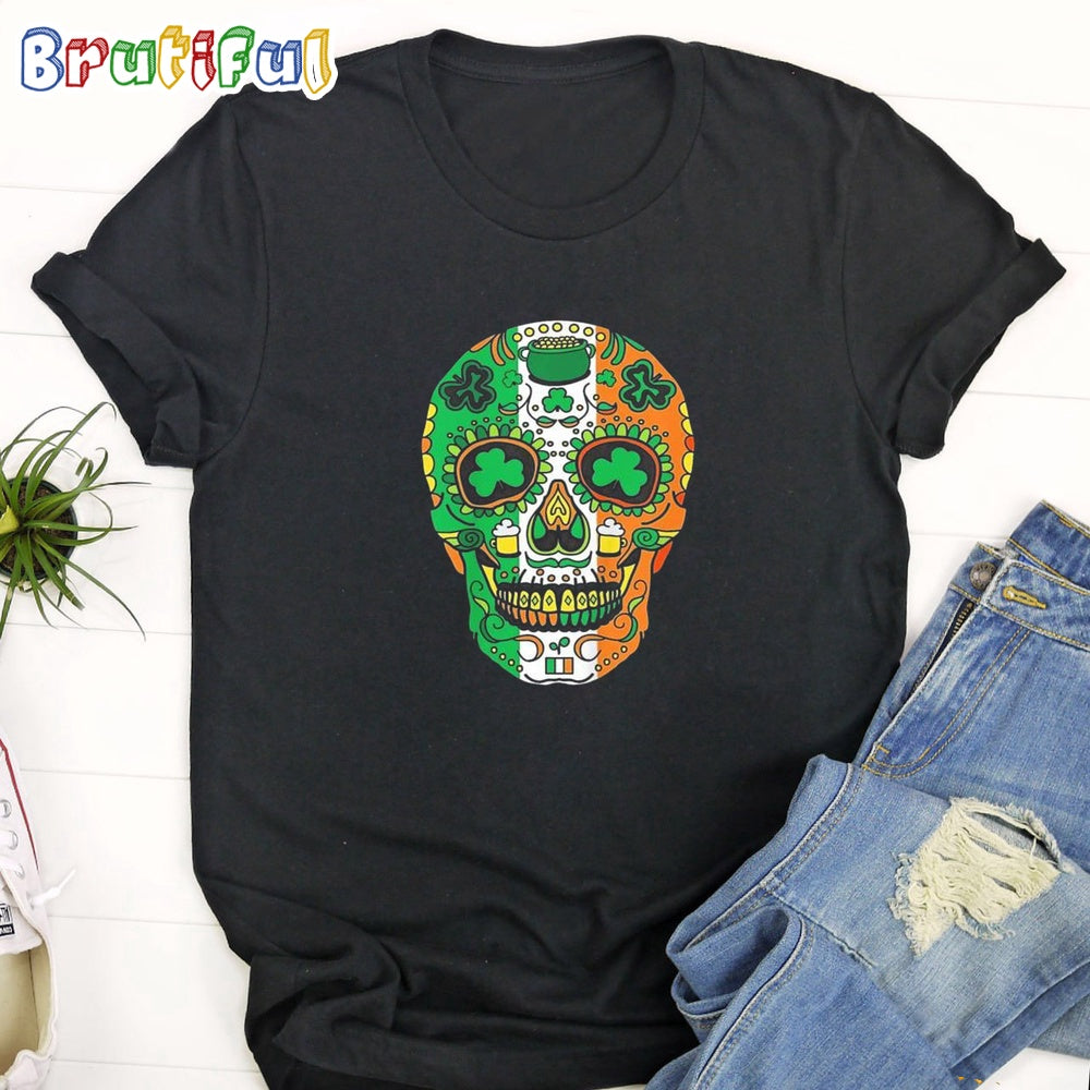 Skull Irish Sugar St Patrick’s Day Nieuwkomers 2024 T Shirt