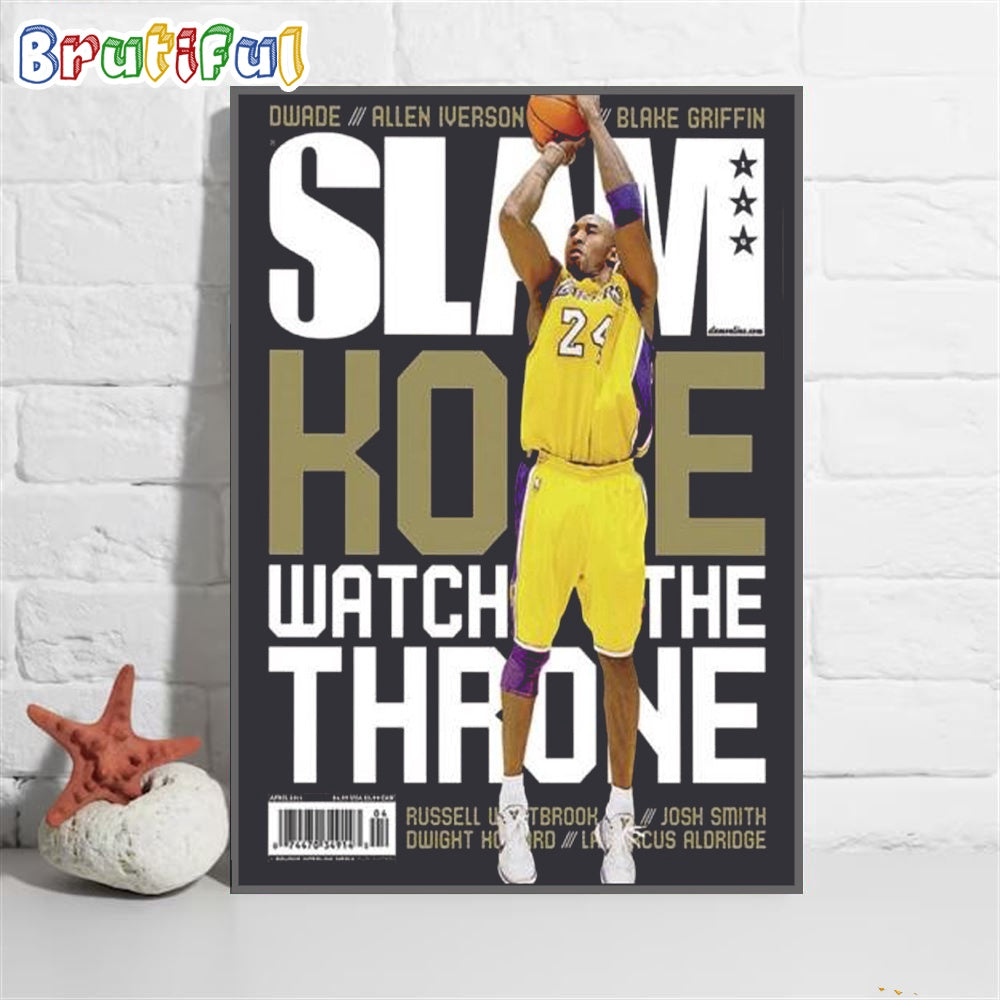 Slam Cover With Kobe Bryant Watch The Throne Wall Art Poster Canvas