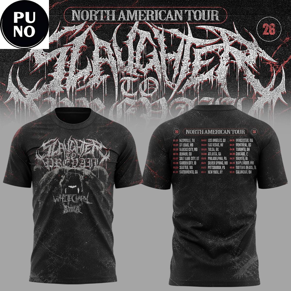 Slaughter to Prevail North American Tour Schedule 2026 Hoodie T-Shirt