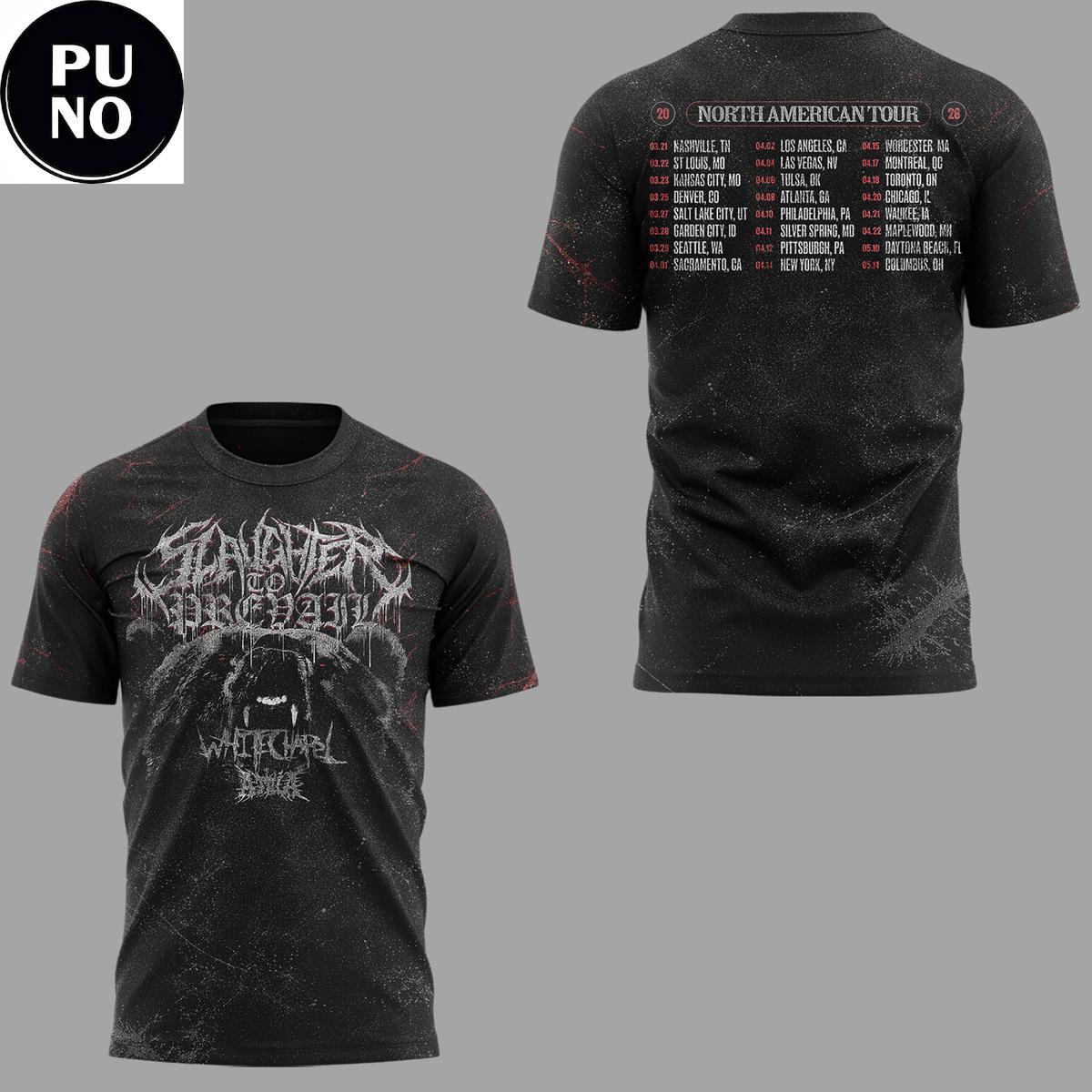 Slaughter to Prevail North American Tour Schedule 2026 Hoodie T-Shirt