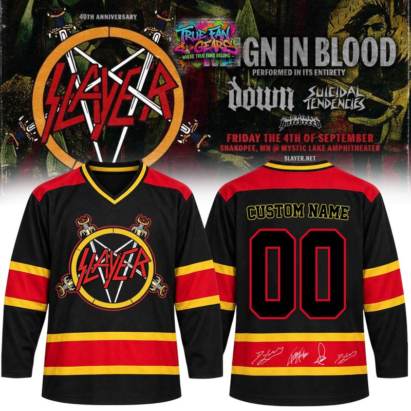 Slayer Reign in Blood 40th Anniversary Limited Edition Custom Hockey Jersey
