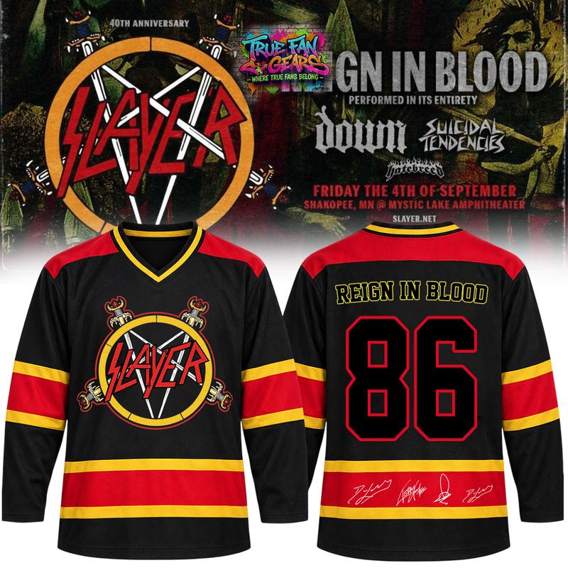 Slayer Reign in Blood 40th Anniversary Limited Edition Custom Hockey Jersey