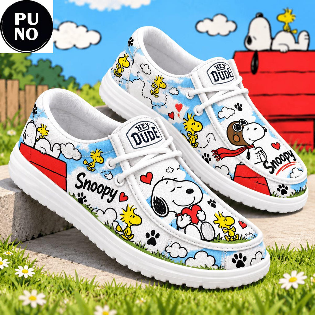 Snoopy and Woodstock Peanuts Adventure 2026 Hey Dude Shoes