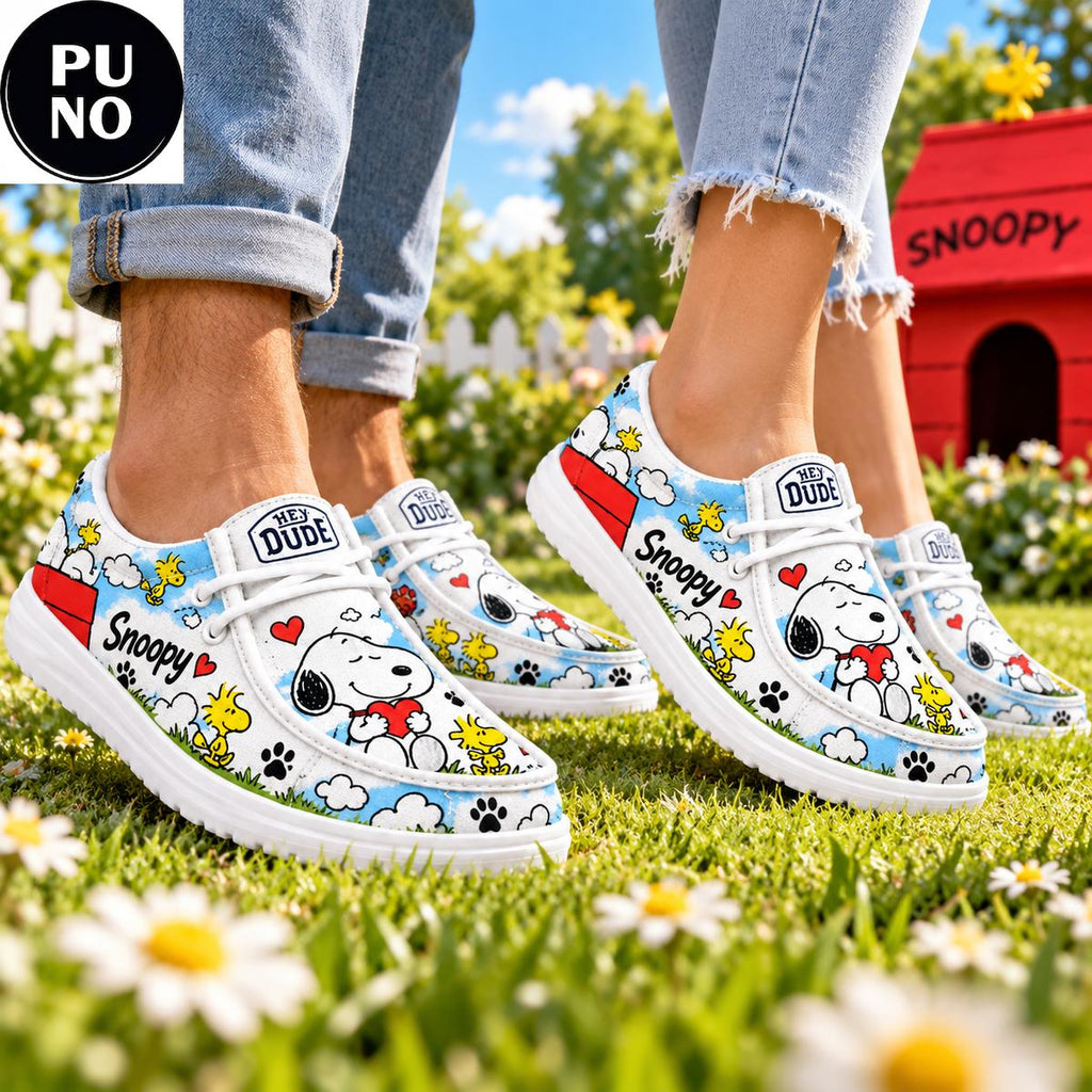 Snoopy and Woodstock Peanuts Adventure 2026 Hey Dude Shoes