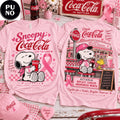 Snoopy x Coca-Cola 2026 Pink Ribbon Breast Cancer Awareness T-Shirt