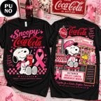 Snoopy x Coca-Cola 2026 Pink Ribbon Breast Cancer Awareness T-Shirt