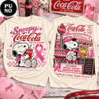 Snoopy x Coca-Cola 2026 Pink Ribbon Breast Cancer Awareness T-Shirt