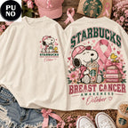 Snoopy x Starbucks 2026 Pink Ribbon Breast Cancer Awareness T-Shirt