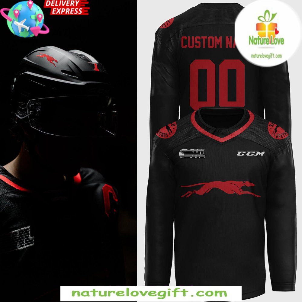 Greyhounds Back In Black Hockey Jersey Soo Special Edition
