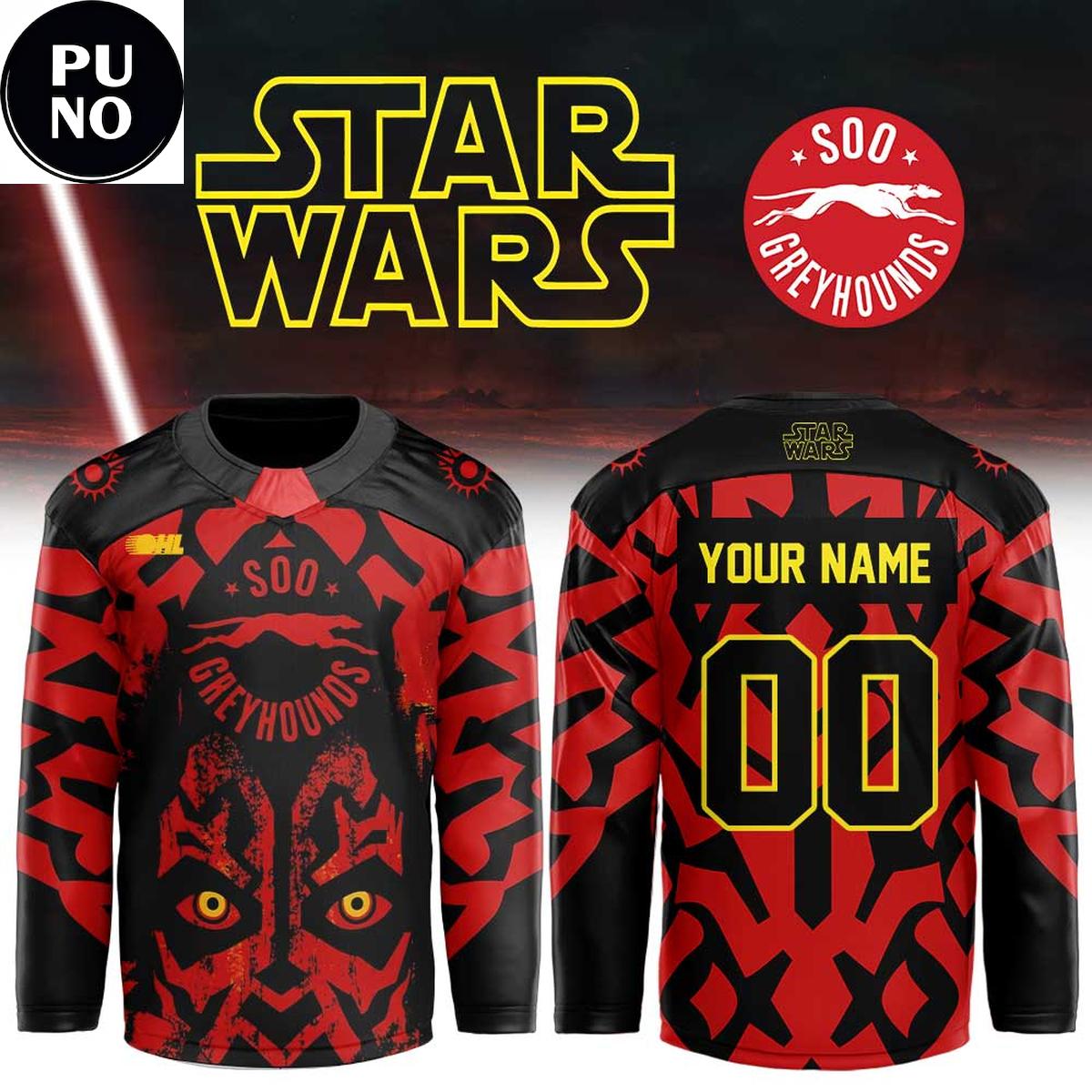 Soo Greyhounds x Star Wars Night 2026 Personalized Hockey Jersey