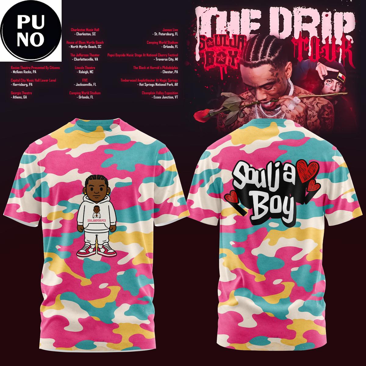 Soulja Boy The Drip Tour 2026 Camo Hoodie T-Shirt