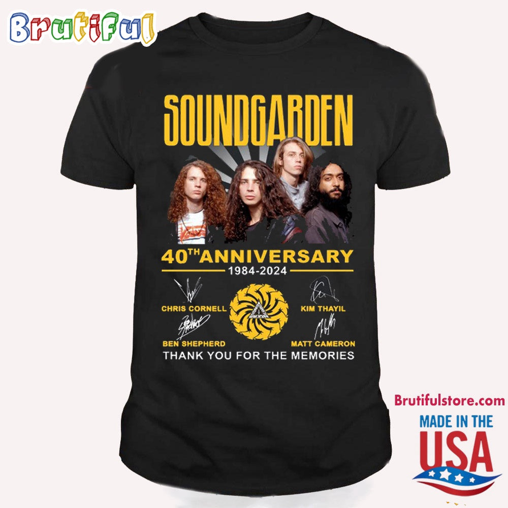 Soundgarden 40th Anniversary Thank You For The Memories Signature T Shirt